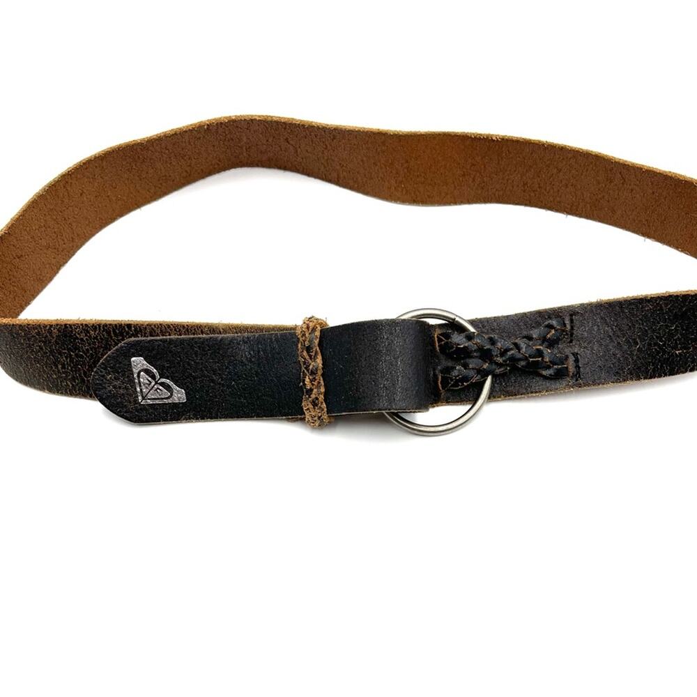 ROXY distressed leather boho belt brown adjustable size 45" long 1.75" wide - Picture 9 of 13